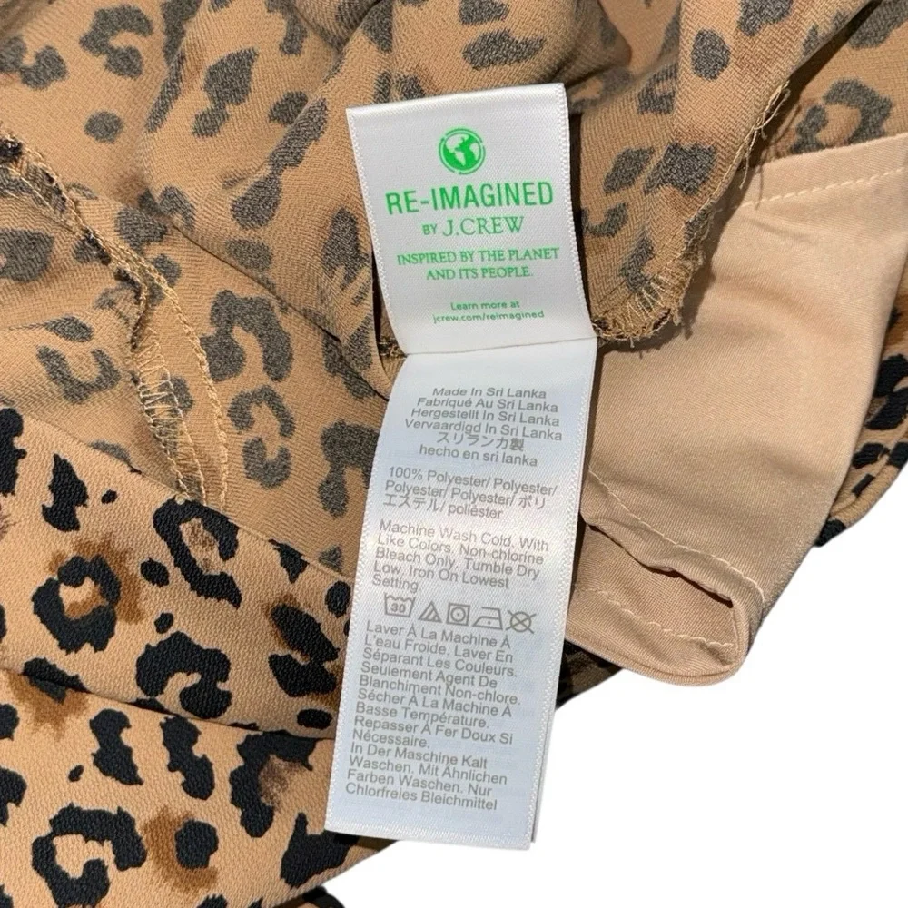 J.Crew Leopard Print Jamie Pant Women’s 4 Camel Brown Black Animal Print AW373